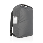 Basic Rolltop-rugzak met logo gerecycled AWARE™ Rolltop kleur donkergrijs tweede weergave