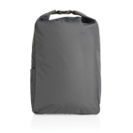 Basic Rolltop-rugzak met logo gerecycled AWARE™ Rolltop kleur donkergrijs derde weergave