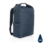 Basic Rolltop-rugzak met logo gerecycled AWARE™ Rolltop kleur marineblauw