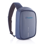 Antidiefstalrugzak met USB en RFID en USB-poort Bobby Sling kleur marineblauw weergave met logo