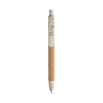 Duurzame kurken tarwestrovezel pen bedrukken blauwe inkt Straw Fiber kleur lichtgroen afbeelding met logo 2