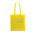 Katoenen tassen bedrukken in kleur 140 g/m² EcoColor Plus kleur geel afbeelding met logo