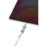 Set adapters van plastic met USB-A en USB-C formaat kleur zilver vierde weergave