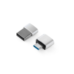 Set adapters van plastic met USB-A en USB-C formaat kleur zilver