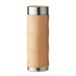 Dubbelwandige thermosflessen met logo van bamboe 350ml Bamboo Tea kleur hout