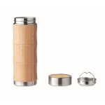 Dubbelwandige thermosflessen met logo van bamboe 350ml Bamboo Tea kleur hout vierde weergave