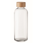 Glazen fles met bamboe deksel 650 ml Pure Glass kleur hout