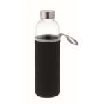 Glazen fles bedrukken met deksel 750ml Downtown Crystal Large kleur zwart