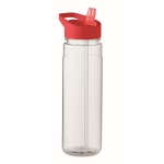 Drinkflessen met gekleurde opvouwbare tuit 650ml Festival RPET kleur rood