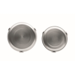 Set van 2 ronde stalen broodtrommels bedrukken 900ml Inox kleur mat zilver vijfde weergave