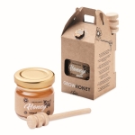 Honingpot met gepersonaliseerde dispenser 50g Wildflower kleur hout