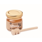 Honingpot met gepersonaliseerde dispenser 50g Wildflower kleur hout derde weergave