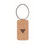 Kurken kofferlabels bedrukken met logo Cork kleur beige hoofdweergave vierde weergave