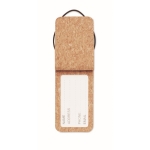 Kurken kofferlabels bedrukken met logo Cork kleur beige zesde weergave