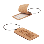 Kurken kofferlabels bedrukken met logo Cork kleur beige weergave met bedrukking