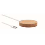 Draadloze opladers met ronde kurkvorm compatibel met iPhone Fill kleur beige