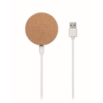 Draadloze opladers met ronde kurkvorm compatibel met iPhone Fill kleur beige vijfde weergave