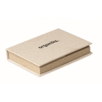 Blocknote bedrukken met logo Grass Paper kleur beige hoofdweergave tweede weergave