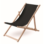 Houten ligstoel met verschillende standen Relax Beach Chair kleur zwart