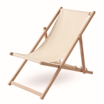 Houten ligstoel met verschillende standen Relax Beach Chair kleur beige