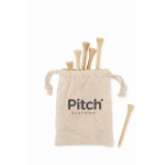 Set van 20 golf tees, verpakt in een katoenen tas Golf Eco kleur beige hoofdweergave