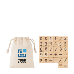 Educatief houten nummerspel voor kinderen EduCount kleur beige weergave met bedrukking