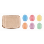 Set van 6 originele eivormige krijtjes in eierdoosje Eggs kleur beige derde weergave