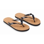 Slippers van kurk en EVA bedrukken met eigen logo maat 36-39 Phuket kleur zwart