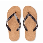 Slippers van kurk en EVA bedrukken met eigen logo maat 36-39 Phuket kleur zwart tweede weergave