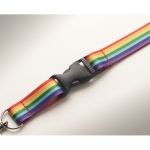 Keycord met logo inclusief gesp en veiligheidssluiting Rainbow RPET kleur meerkleurig foto bekijken derde weergave