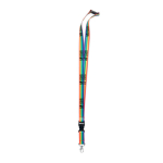 Keycord met logo inclusief gesp en veiligheidssluiting Rainbow RPET weergave met bedrukking