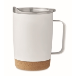 Thermosbeker met kurkbasis en schuifdeksel 300ml Inox Cork kleur wit