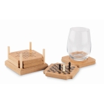 Set van 4 onderzetters met ingebouwde bordspellen Cork Game kleur hout tweede weergave