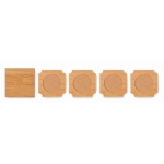 Set van 4 onderzetters met ingebouwde bordspellen Cork Game kleur hout negende weergave