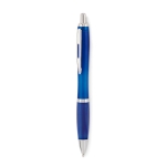 Pen met gerecyclede drukknop blauwe inkt Color RPET kleur blauw