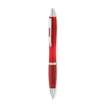 Pen met gerecyclede drukknop blauwe inkt Color RPET kleur rood