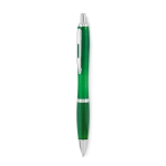 Pen met gerecyclede drukknop blauwe inkt Color RPET kleur groen