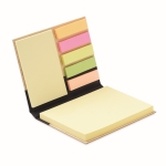 Bamboeblok met verschillende stickynotes kleur zwart