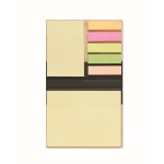 Bamboeblok met verschillende stickynotes kleur zwart vierde weergave