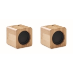 Set van 2 draadloze speakers Double Set kleur hout