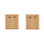 Set van 2 draadloze speakers Double Set kleur hout