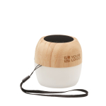 Bamboe speaker met sfeerverlichting en draagriem Pure weergave met bedrukking