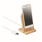 Magnetische bamboe telefoonstandaard met draadloze lader bedrukken kleur hout tweede weergave