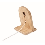 Magnetische bamboe telefoonstandaard met draadloze lader bedrukken kleur hout derde weergave