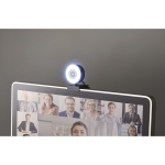 Webcam met microfoon en lichtgevende ring Telework Webcam kleur zwart tweede sfeervolle weergave