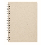 Notitieboek laten bedrukken A5 gestreepte vellen Graspapier kleur beige