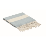 Pareo handdoek van gerecyclede stoffen van 140 g/m2 Pareo Sea kleur blauw tweede weergave