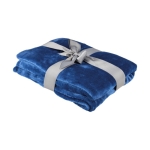 Grote polyester deken met glanzende afwerking bedrukken Cosy kleur blauw