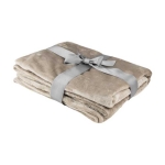 Grote polyester deken met glanzende afwerking bedrukken Cosy kleur beige