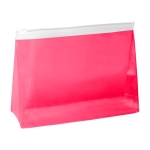 Gekleurde transparante PVC toilettas met ritssluiting Zip kleur fuchsia